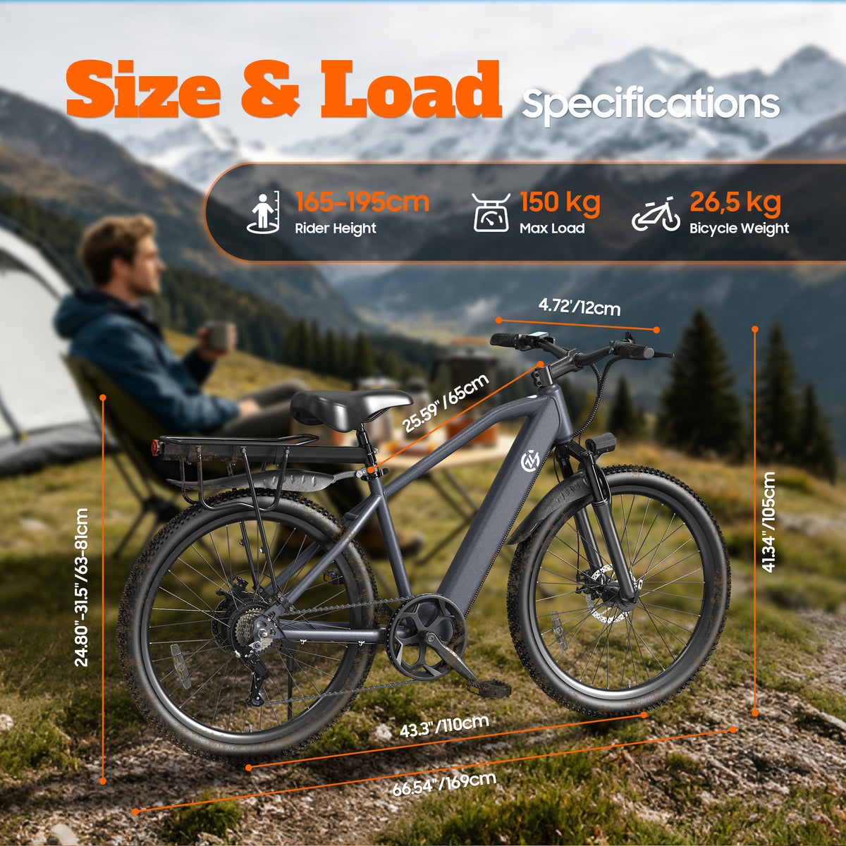 Veloflow L26D Electric City Bike (with Rack)